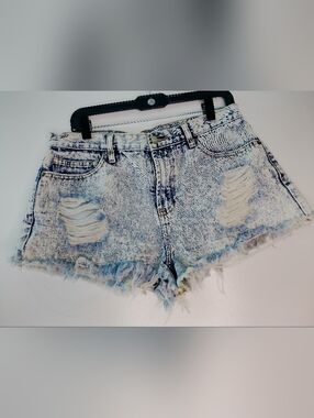 Forever 21 Distressed Acid Wash Denim Shorts